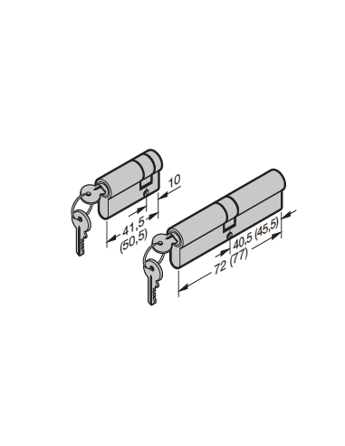 Set de cylindres profilés pour porte à portillon incorporé s'entrouvrant Hörmann 1520701