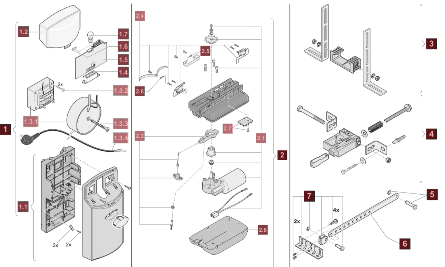 Moteur Sommer Porte De Garage Sectionnelle Notice Pièces détachées pour moteur Duo Vision 500/650 Sommer